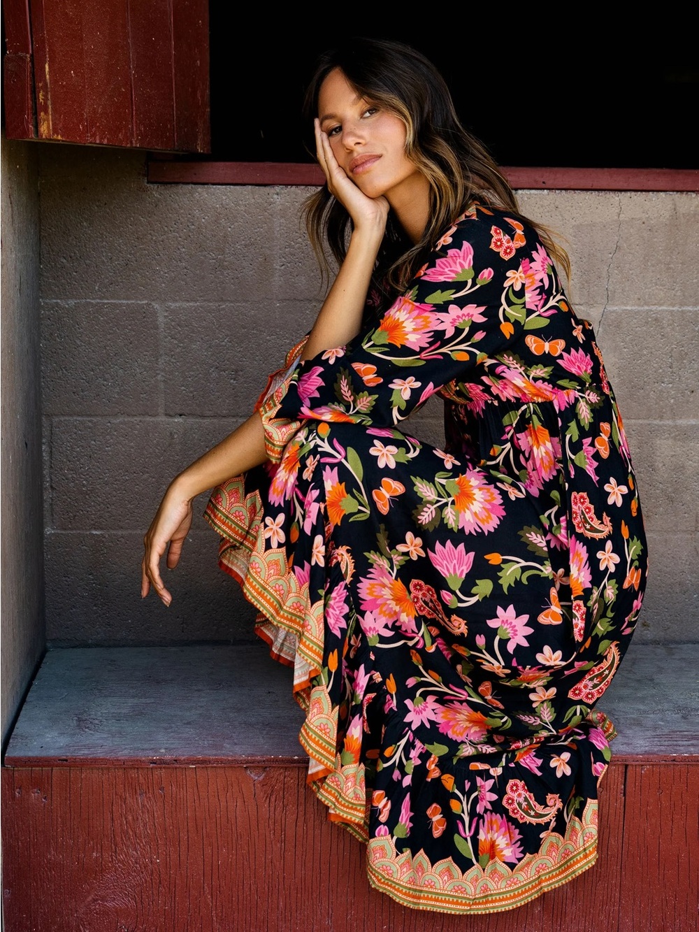 Z&L Europe Raya Maxi Dress Size M